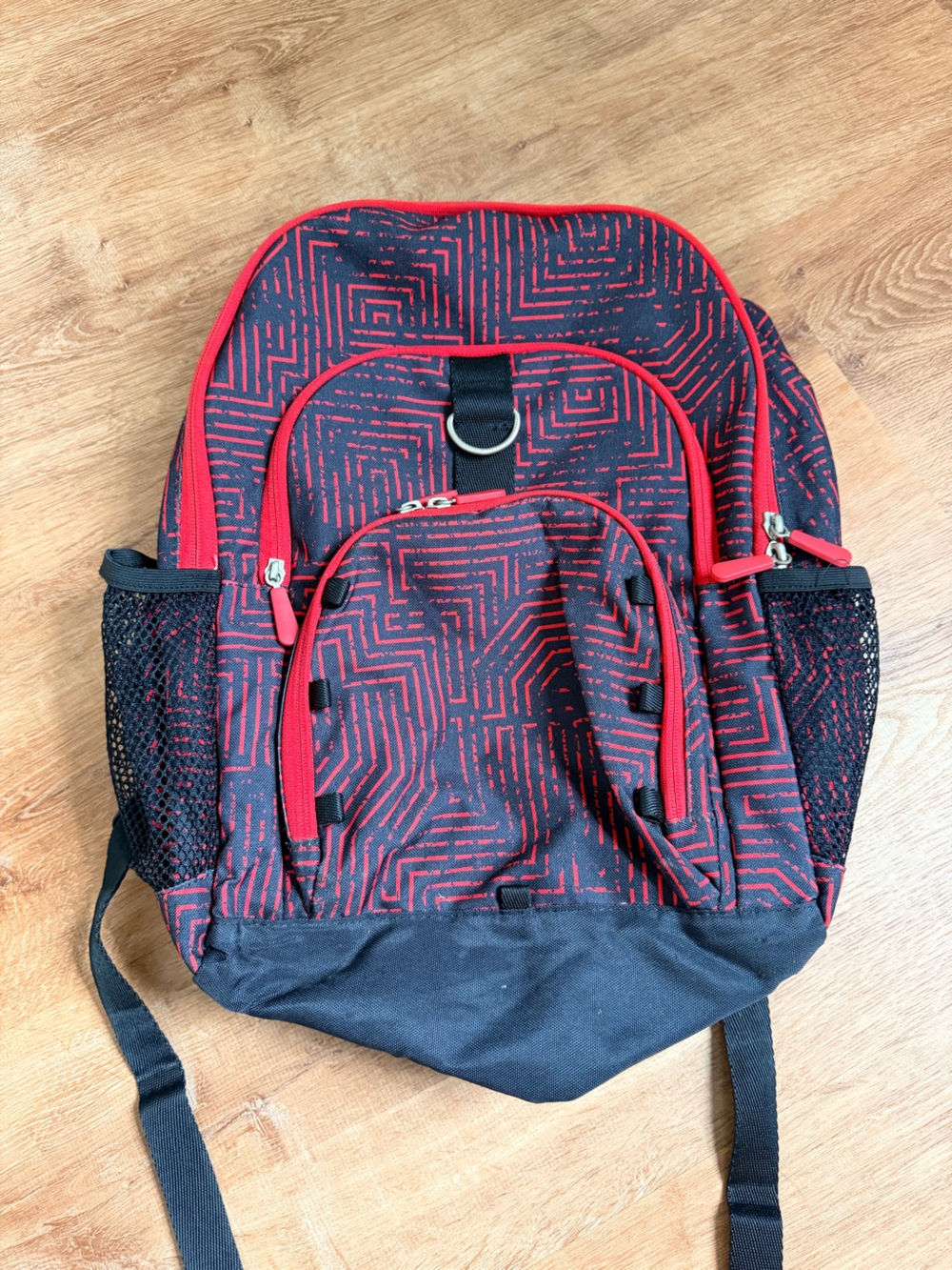Pottern Barn teen Black & Red Patterned Backpack